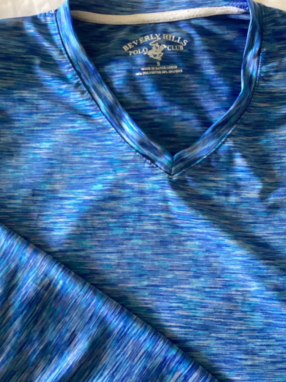 Ladies Beverly Hills Polo Club Long Sleeve Blue V Neck Polyester & Spandex SZ S
